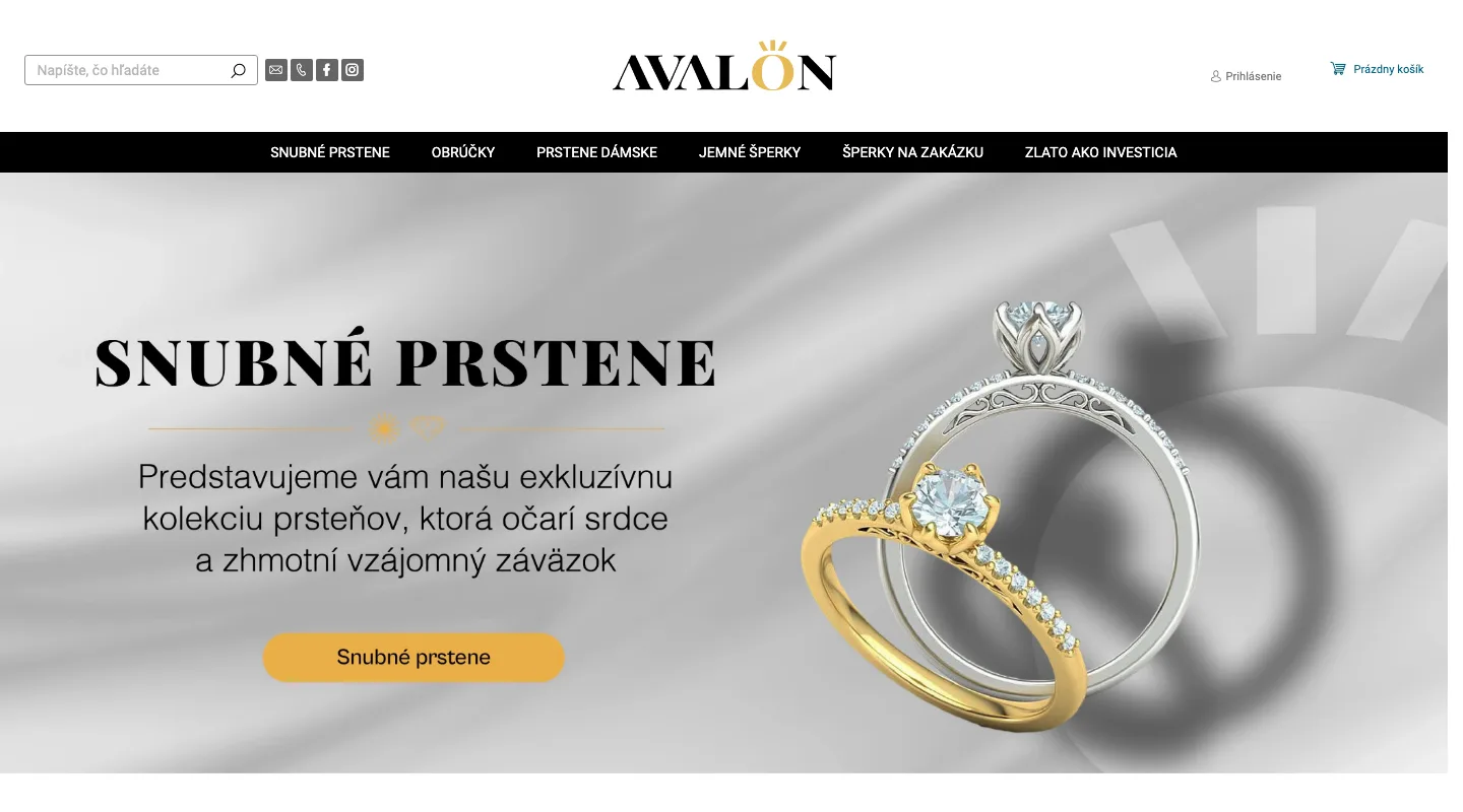 avalon4you.sk, ukážka webu