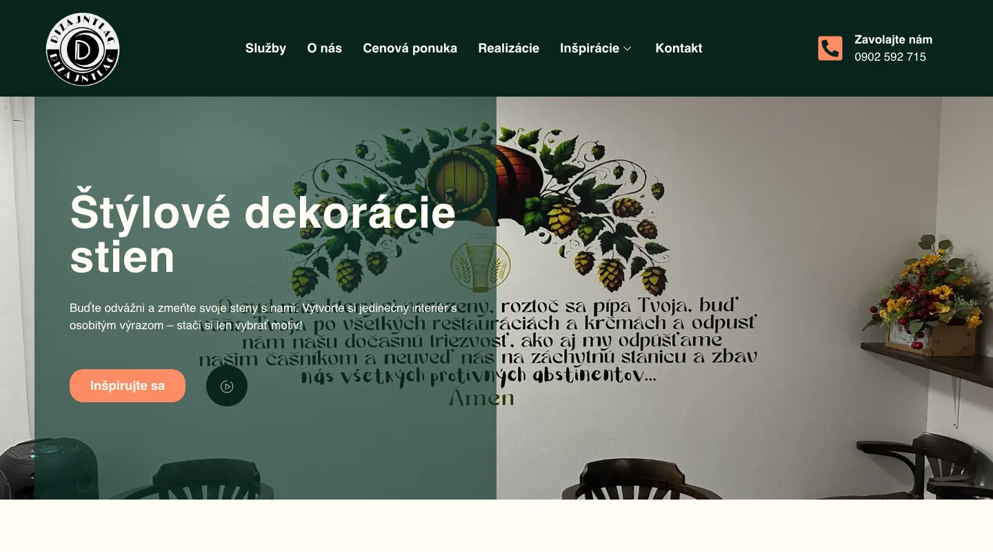 dizajntlac.sk, ukážka webu
