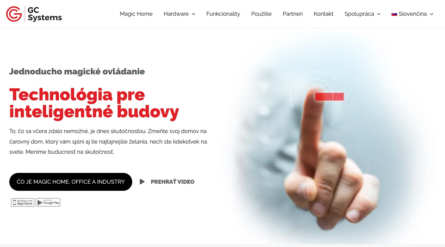GC Systems, ukážka webu