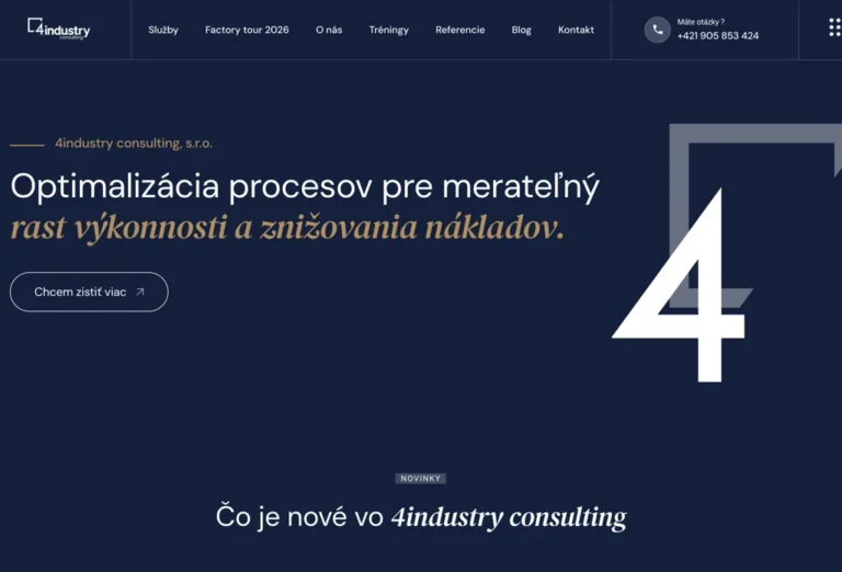 4industry.consulting, ukážka webu