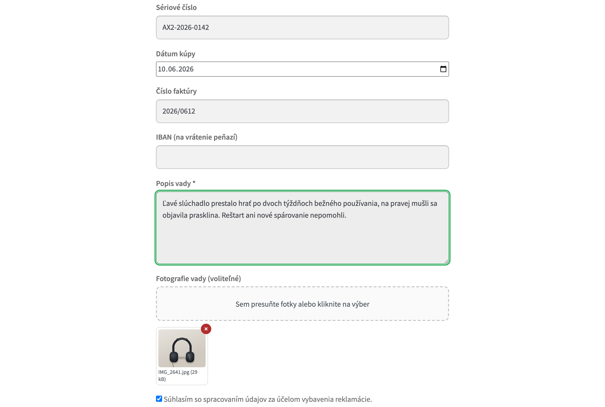 Online reklamačný formulár vo WooCommerce s nahraním fotiek vady