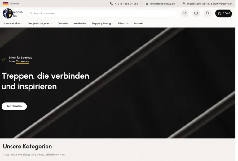 treppenplus.de, ukážka webu