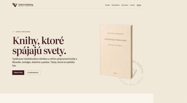 varico-publishing.sk, ukážka webu